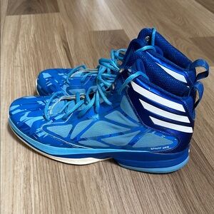 Adidas Blue High-Top Basketball Shoes
